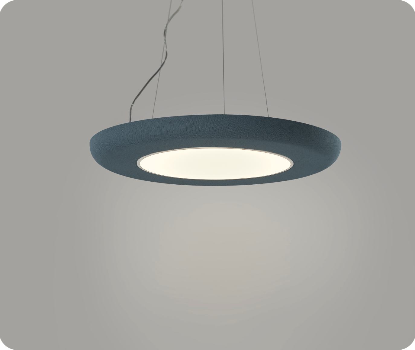 Mute Loop Pendant Lamp in Dusk Blue fabric - task lighting