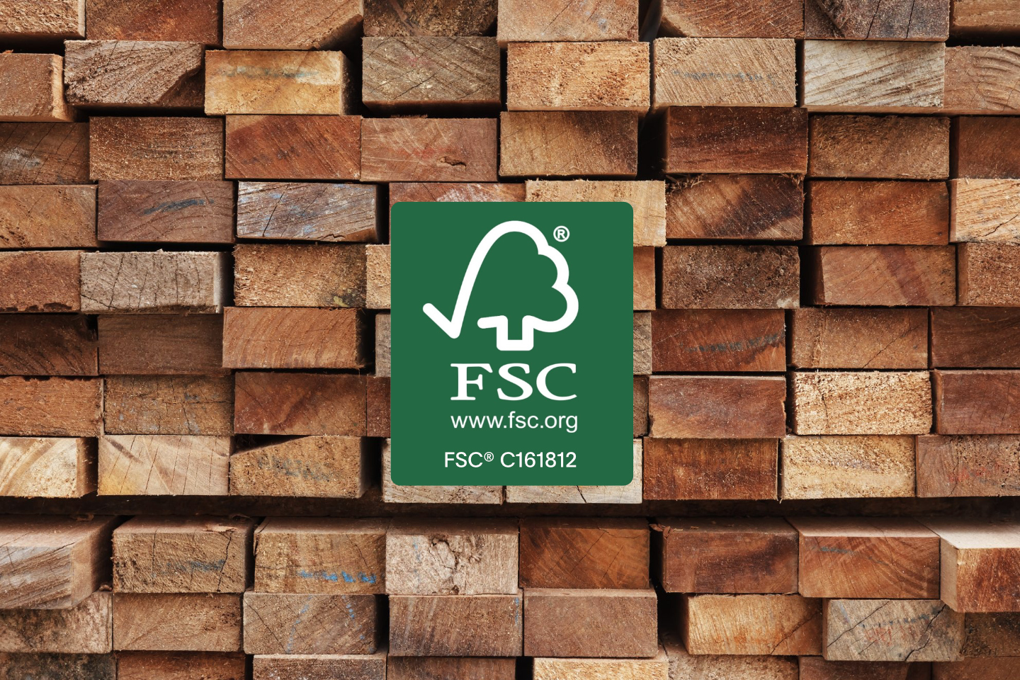 FSC Certificate for Mute on wooden background