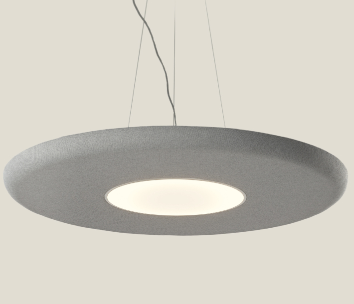 Mute Loop Pendant Lamp in Grey fabric