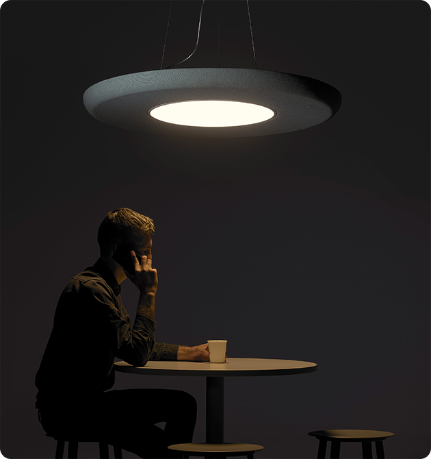 Mute Loop Lamp in Interior with person talking