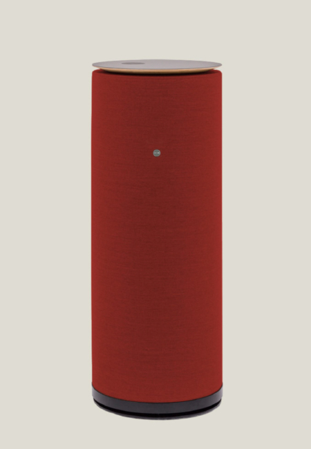 Mute Tower sound absorber - cylindrical shape with tabletop and induction charger