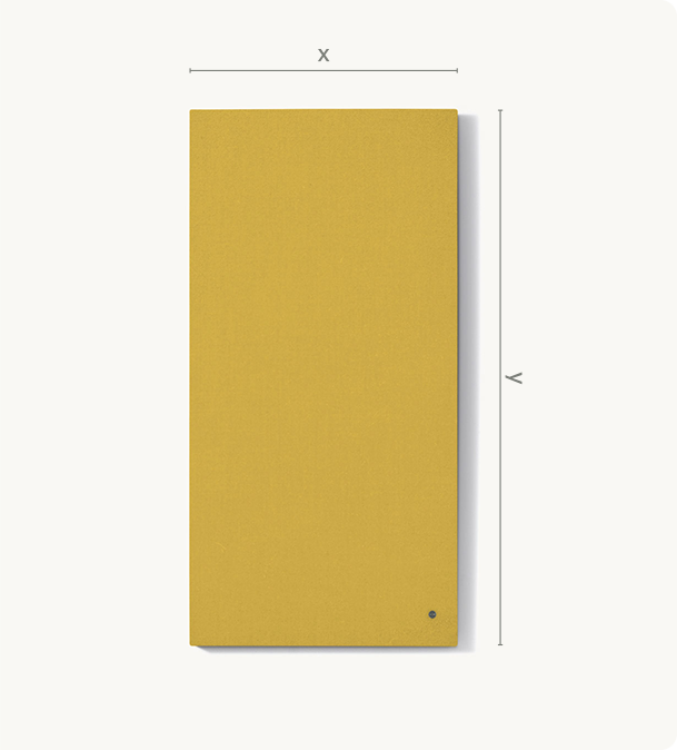 Mute Canvas sound absorber on wall in yellow fabric