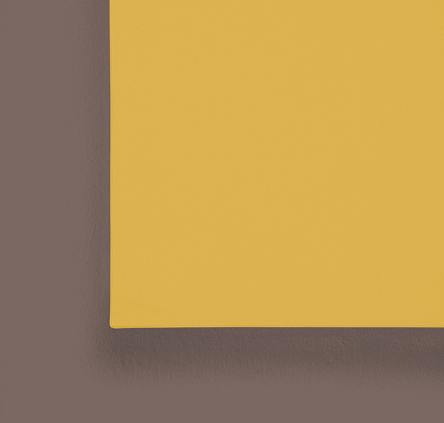 Mute Canvas sound absorber on wall in yellow fabric - corner detail