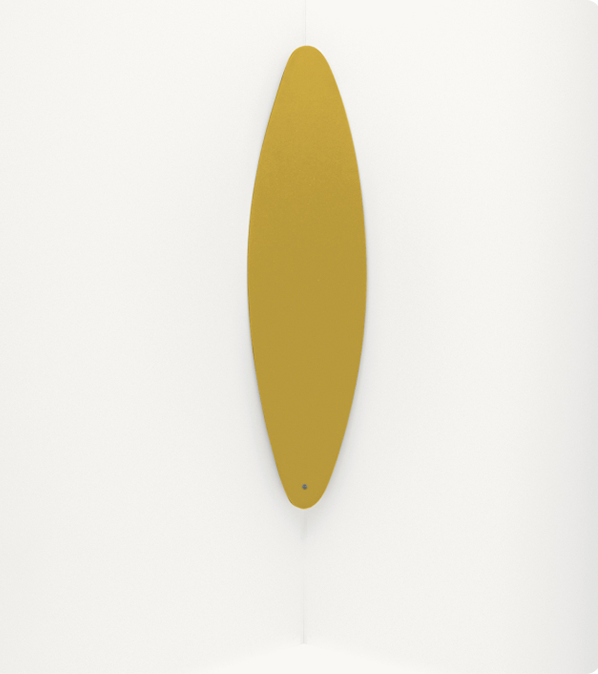 Mute Shell on wall in yellow fabric