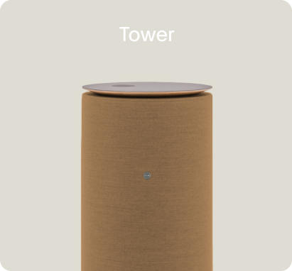 Mute Tower with tabletop and yellow fabric