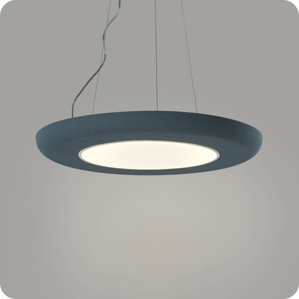 Mute Loop Pendant Lamp in Dusk Blue fabric