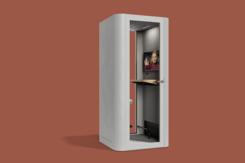 Mute Space S Pod Interior with Video Conference Feature
