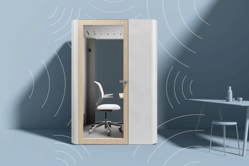 Space M acoustic pod in office interior